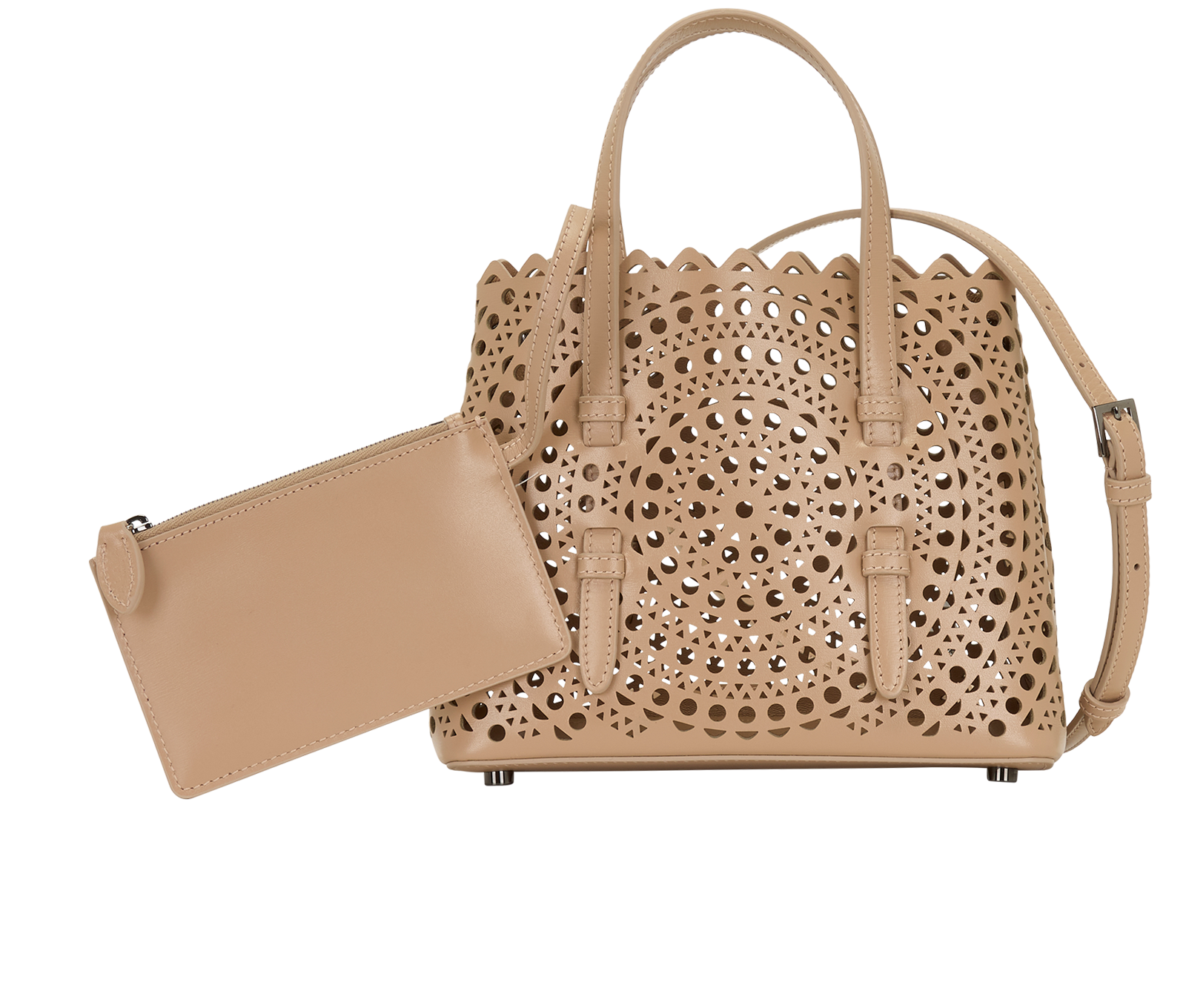 Alaia Laser Cut Tote, &pound;895, Handbags, Pink, Leather, Other view